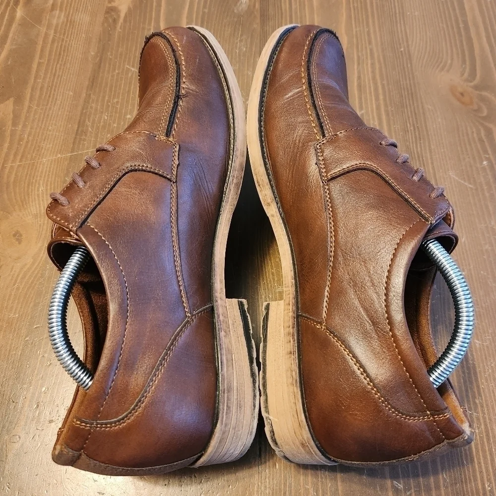 Men's St Johns Bay Brown Leather Balsam Oxford Shoe W/ Memory Foam Insole Sz 11M